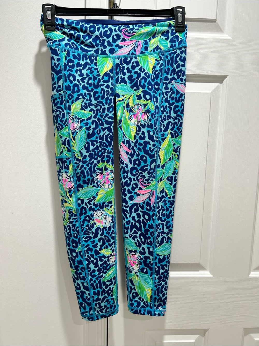 Lilly Pulitzer Blue Leopard Floral Girls' Leggings